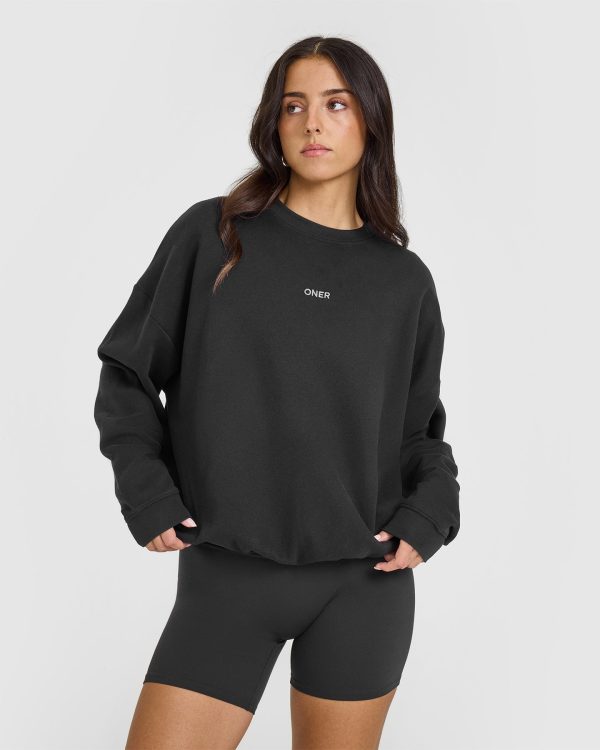 Mid Weight Sweatshirt | Soft Black For Sale