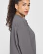 Classic Oversized Lightweight Long Sleeve Top | Ash Grey Sale