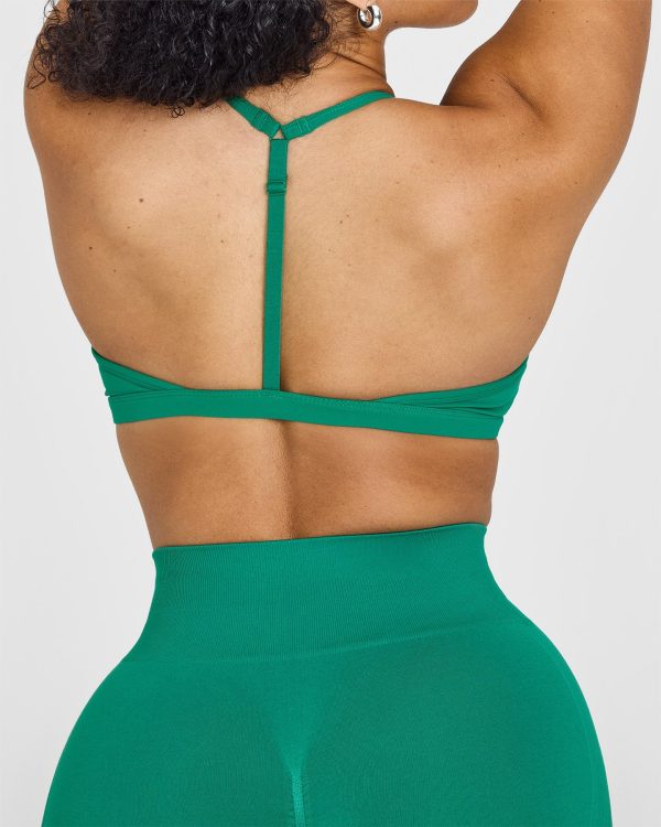 Unified Ultra Micro V Neck Bralette | Washed Emerald Green Online now