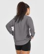 Classic Oversized Lightweight Long Sleeve Top | Ash Grey Sale