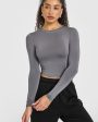 Mellow Soft Mid Long Sleeve Top | Ash Grey on Sale