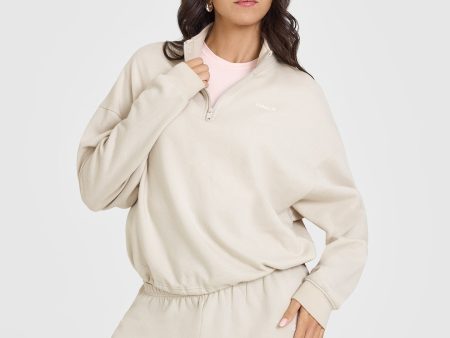 Mid Weight 1 4 Zip Sweatshirt | Sand Online Hot Sale