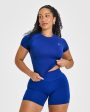 Go To Seamless Fitted Mid Top | Strong Blue Online