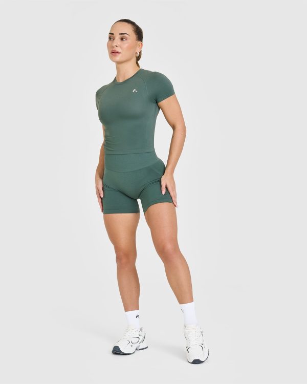 Go To Seamless Fitted Mid Top | Iced Green Sale