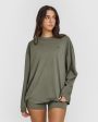 Classic Oversized Lightweight Long Sleeve Top | Alpine Green Online