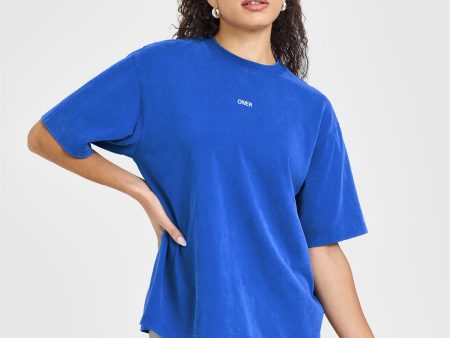 Raising The Bar Oversized Washed T-Shirt | Cobalt Blue Hot on Sale