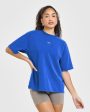 Raising The Bar Oversized Washed T-Shirt | Cobalt Blue Hot on Sale