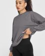 Classic Oversized Lightweight Long Sleeve Top | Ash Grey Sale