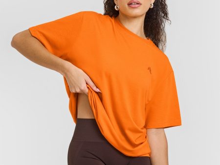 Classic Oversized Lightweight T-Shirt | Flame Orange Online Hot Sale