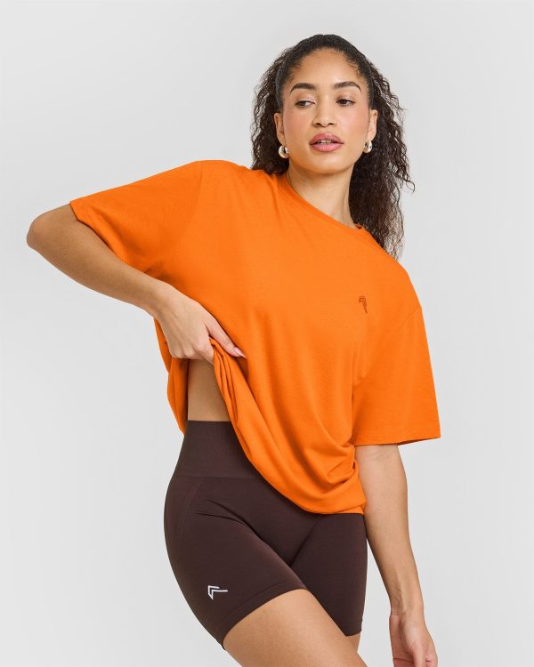 Classic Oversized Lightweight T-Shirt | Flame Orange Online Hot Sale