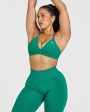 Unified Ultra Micro V Neck Bralette | Washed Emerald Green Online now