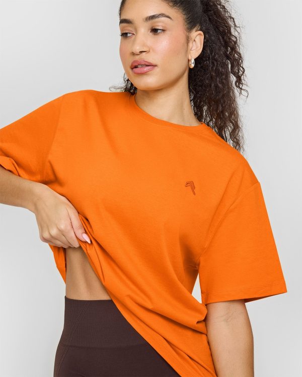 Classic Oversized Lightweight T-Shirt | Flame Orange Online Hot Sale