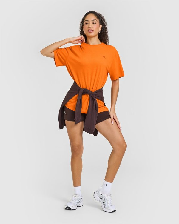 Classic Oversized Lightweight T-Shirt | Flame Orange Online Hot Sale