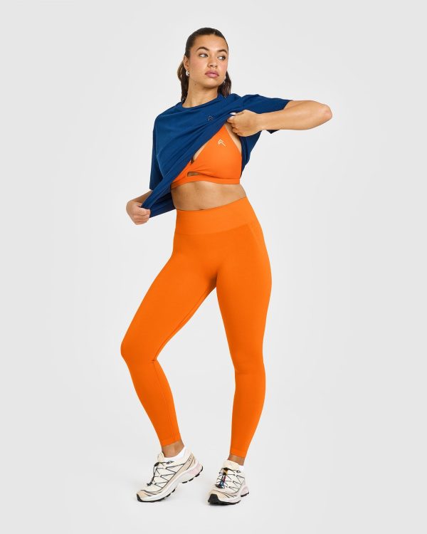 Unified Twist Sports Bra | Flame Orange Fashion