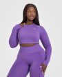 Go To Seamless Fitted Crop Long Sleeve Top | Iris Purple For Discount