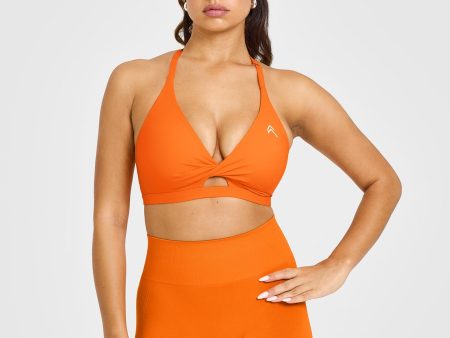 Unified Twist Sports Bra | Flame Orange Fashion