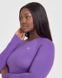 Go To Seamless Fitted Crop Long Sleeve Top | Iris Purple For Discount