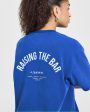 Raising The Bar Oversized Washed T-Shirt | Cobalt Blue Hot on Sale