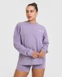 Oversized Graphic Washed Long Sleeve Top | Soft Purple Online now