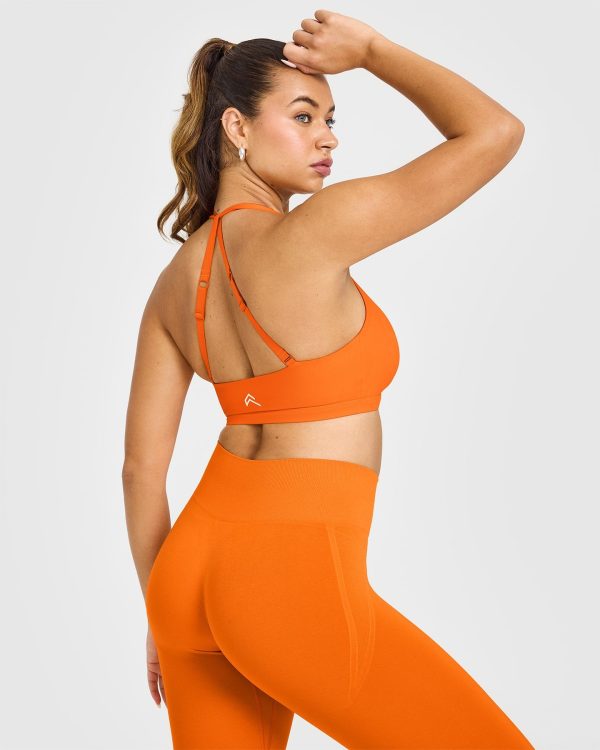 Unified Twist Sports Bra | Flame Orange Fashion