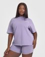 Oversized Graphic Washed T-Shirt | Soft Purple Sale