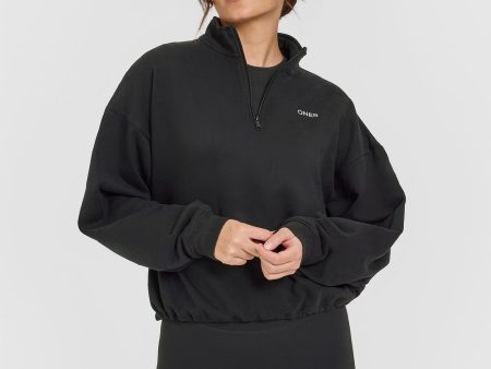 Mid Weight 1 4 Zip Sweatshirt | Soft Black Supply