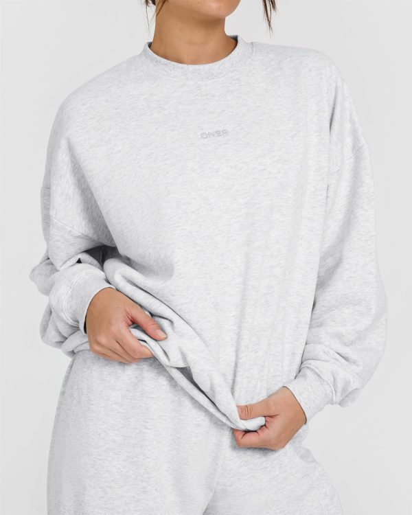 Mid Weight Sweatshirt | Light Grey Marl For Sale