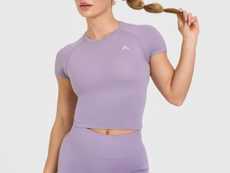 Go To Seamless Fitted Mid Top | Soft Purple For Cheap