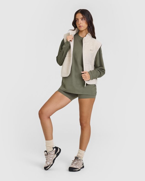 Classic Oversized Lightweight Long Sleeve Top | Alpine Green Online