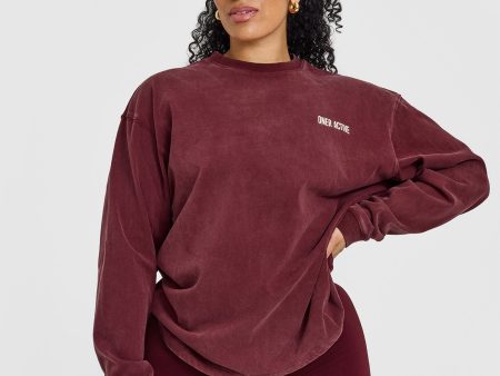 Oversized Graphic Washed Long Sleeve Top | Rosewood Discount